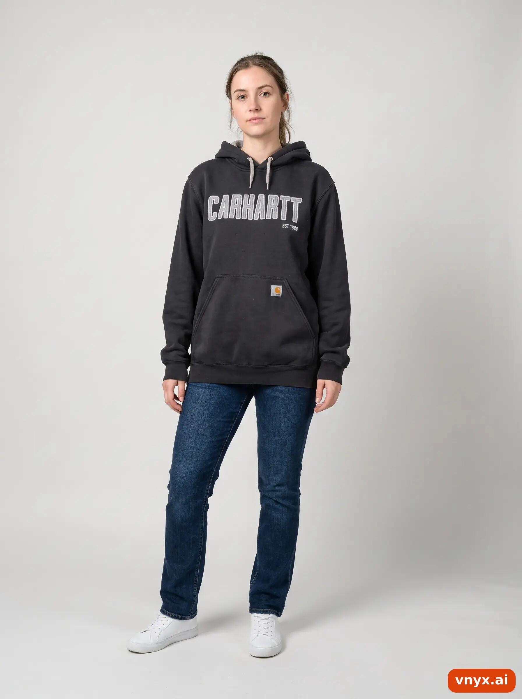 Second Life - Vintage Carhartt Charcoal Hoodie Women M 3/6