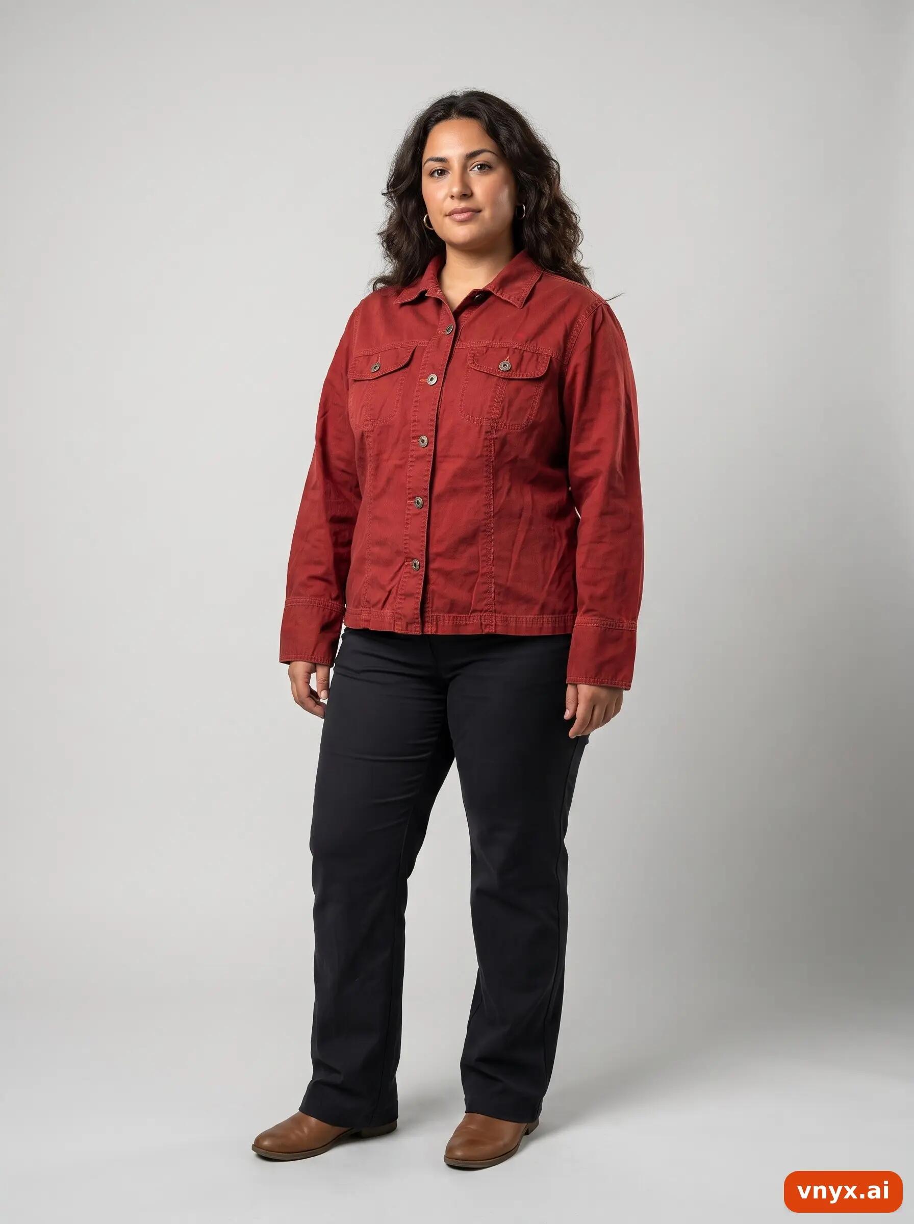 Second Life - Vintage Columbia Sportswear Deep Red Denim Jacket Women L 3/6