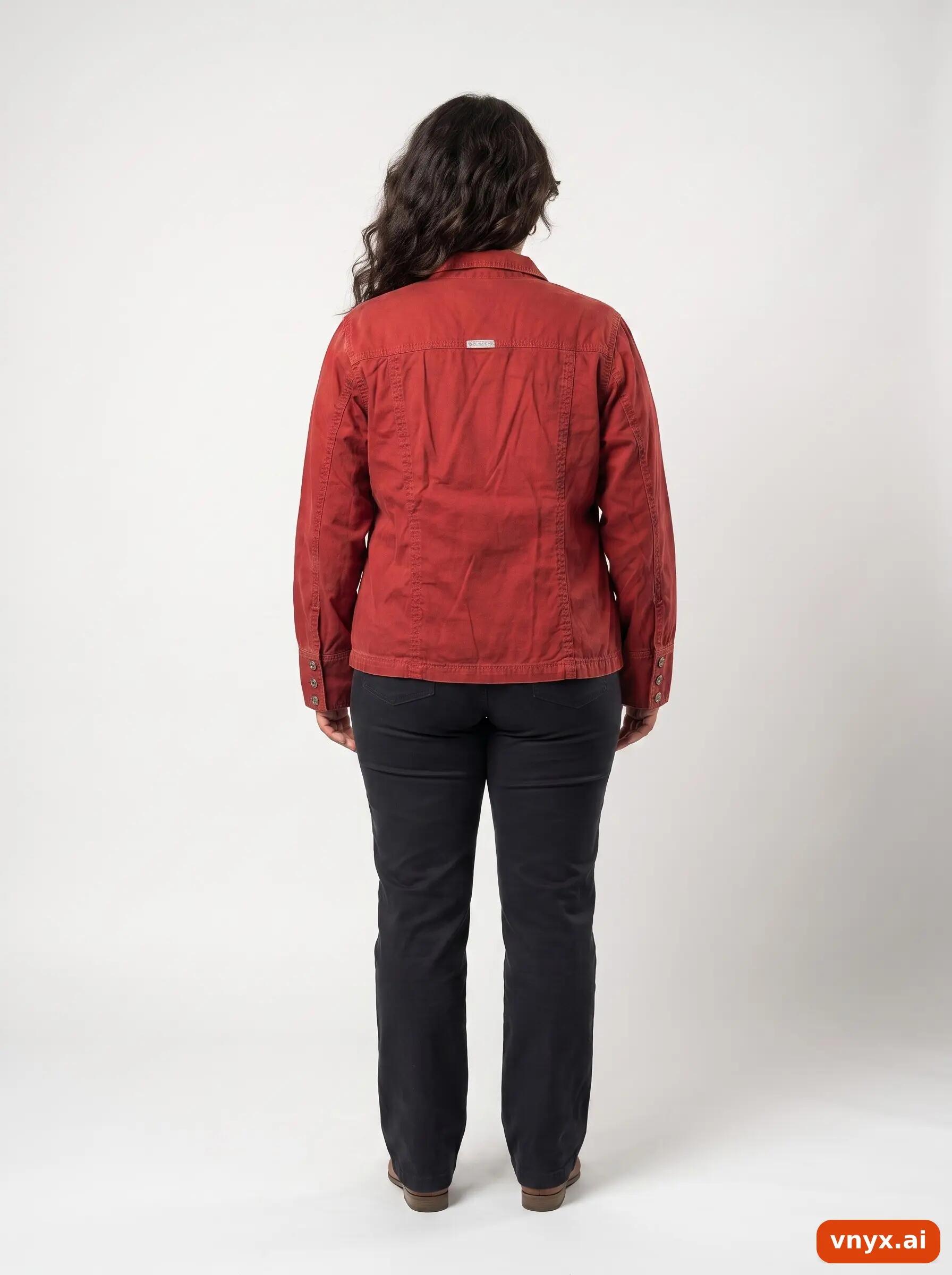 Second Life - Vintage Columbia Sportswear Deep Red Denim Jacket Women L 2/6