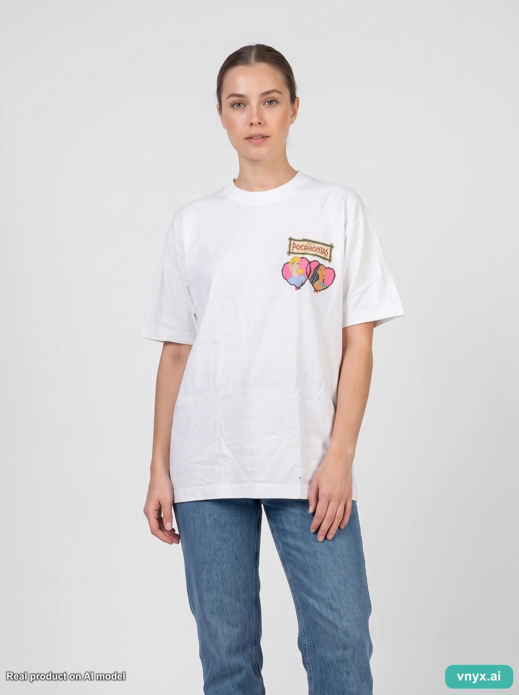 Second Life - Disney Pocahontas White Graphic T-Shirt M 1/6