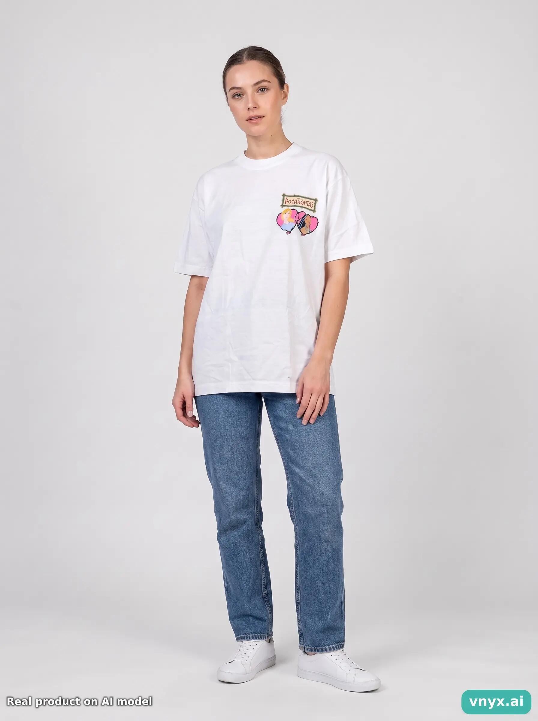Second Life - Disney Pocahontas White Graphic T-Shirt M 6/6