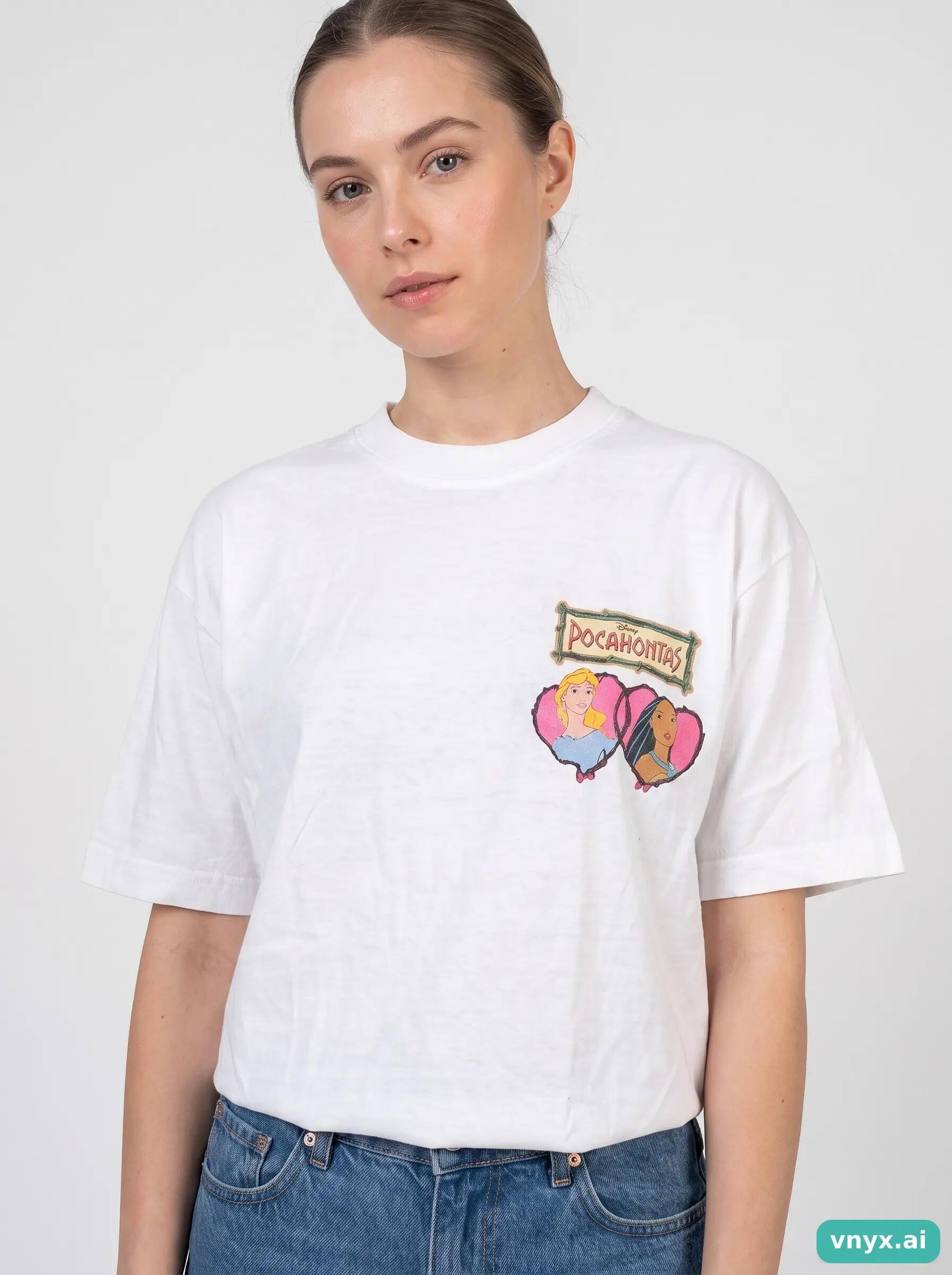 Second Life - Disney Pocahontas White Graphic T-Shirt M 5/6