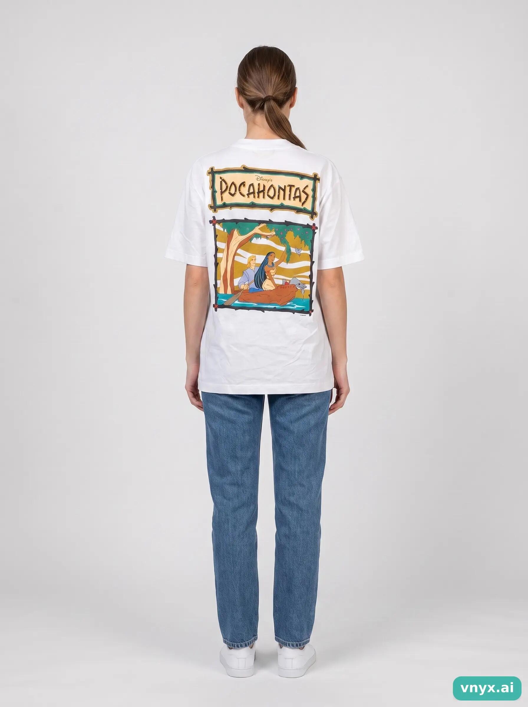 Second Life - Disney Pocahontas White Graphic T-Shirt M 4/6