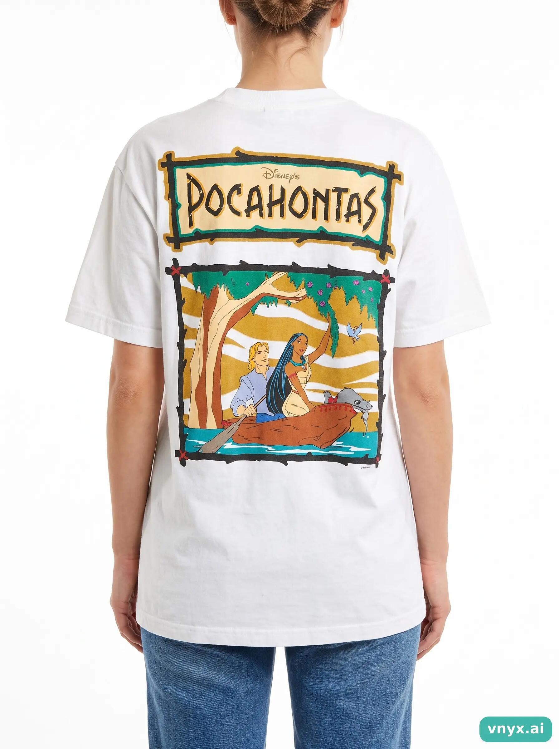 Second Life - Disney Pocahontas White Graphic T-Shirt M 2/6