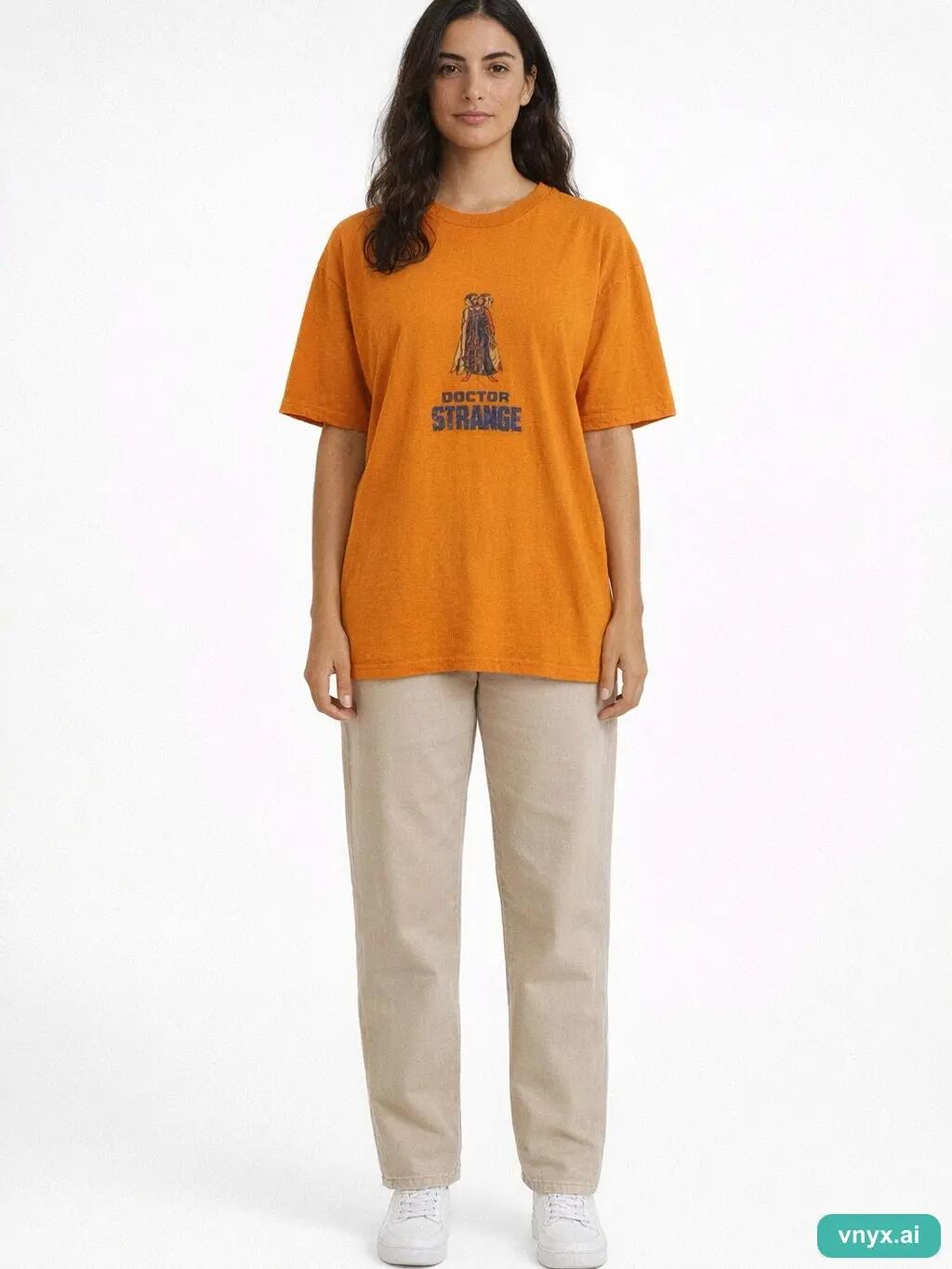 Second Life - Vintage MARVEL Bright Orange T-Shirt Women XXL 2/6