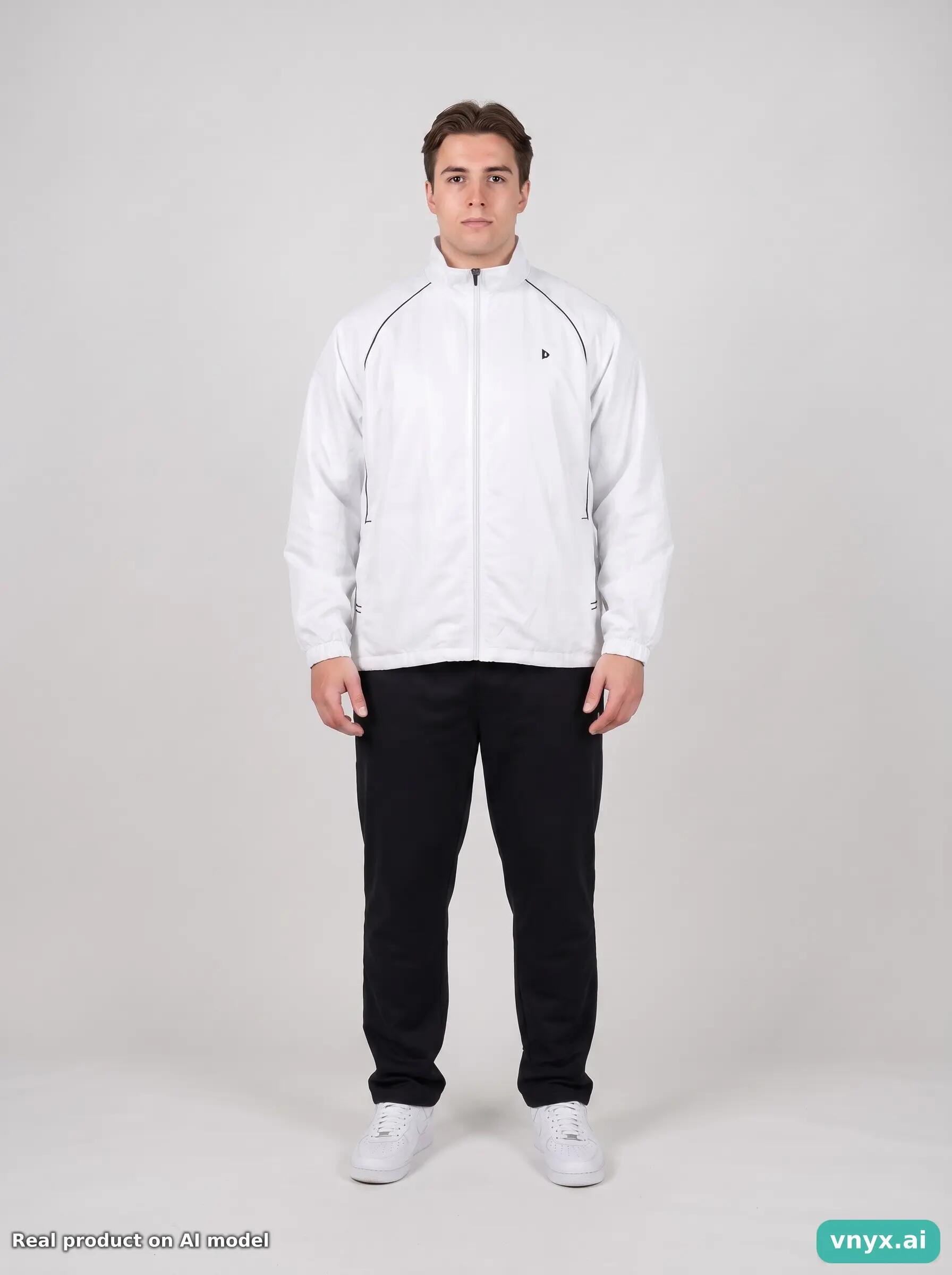 Second Life - Vintage Donnay White Windbreaker Men XL 5/6