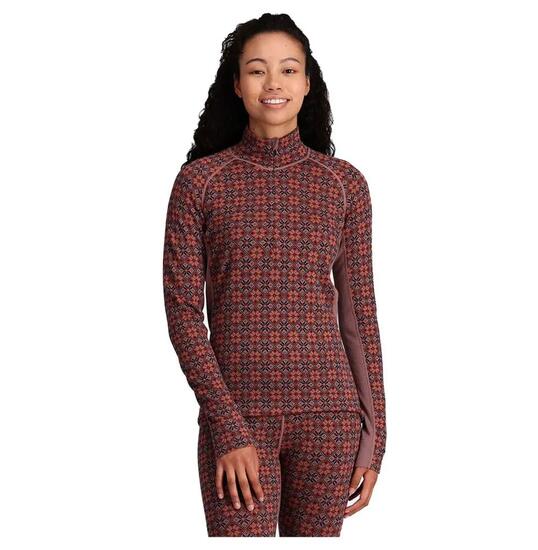 Sous-vêtement technique sport femme léger, col zippé, ROSE, Érable