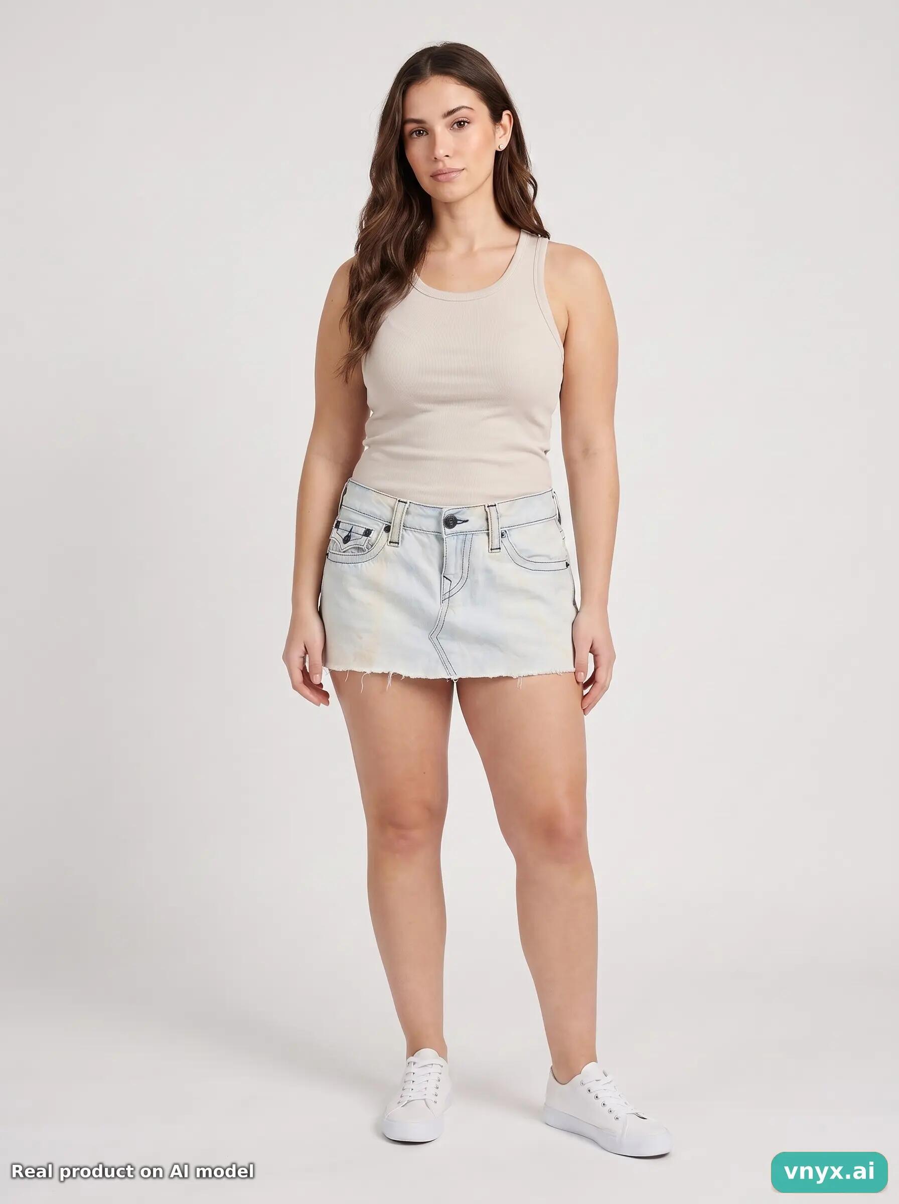 Second Life - Vintage True Religion Blue Denim Skirt Women W32 6/6