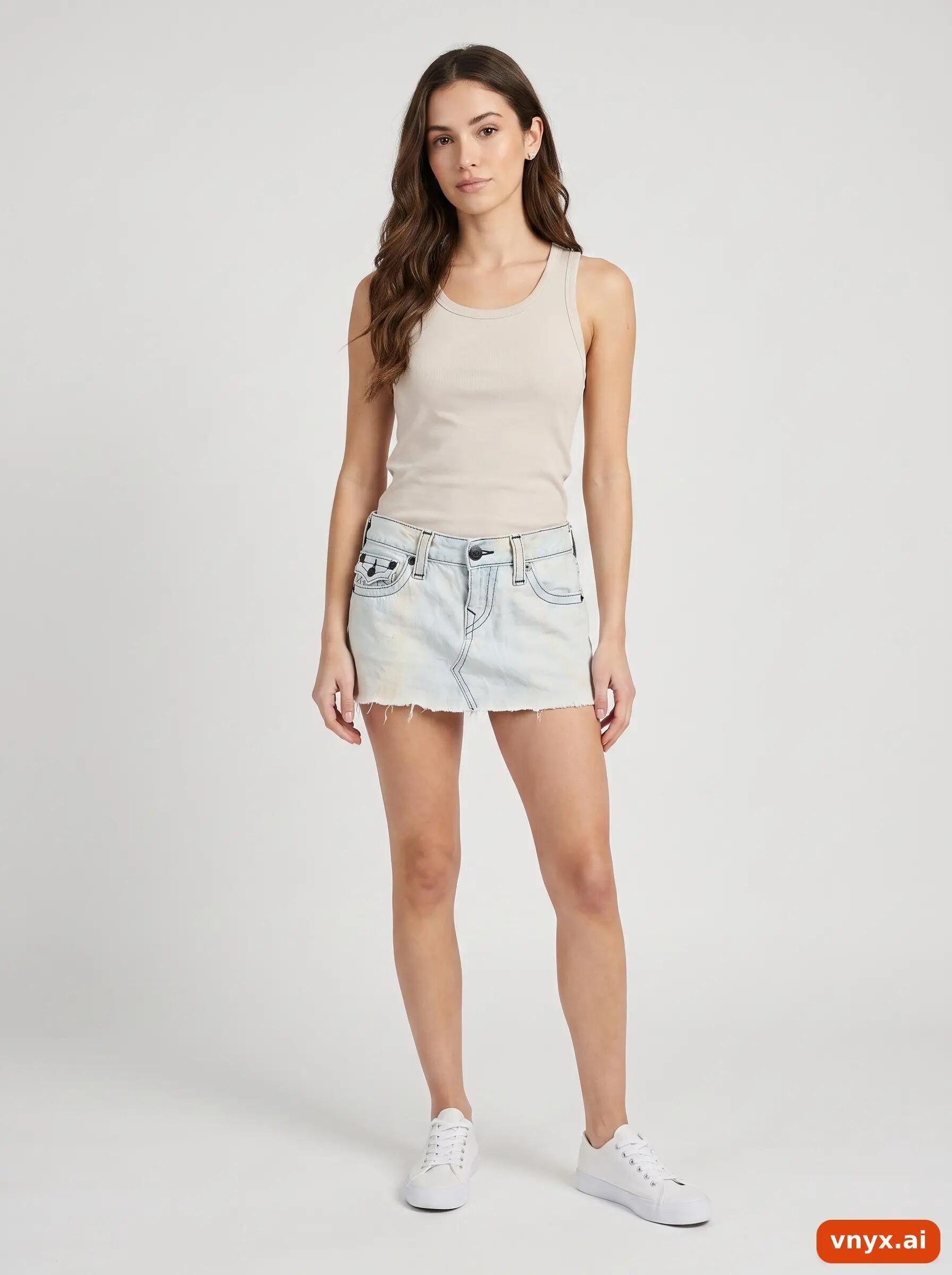 Second Life - Vintage True Religion Blue Denim Skirt Women W32 3/6