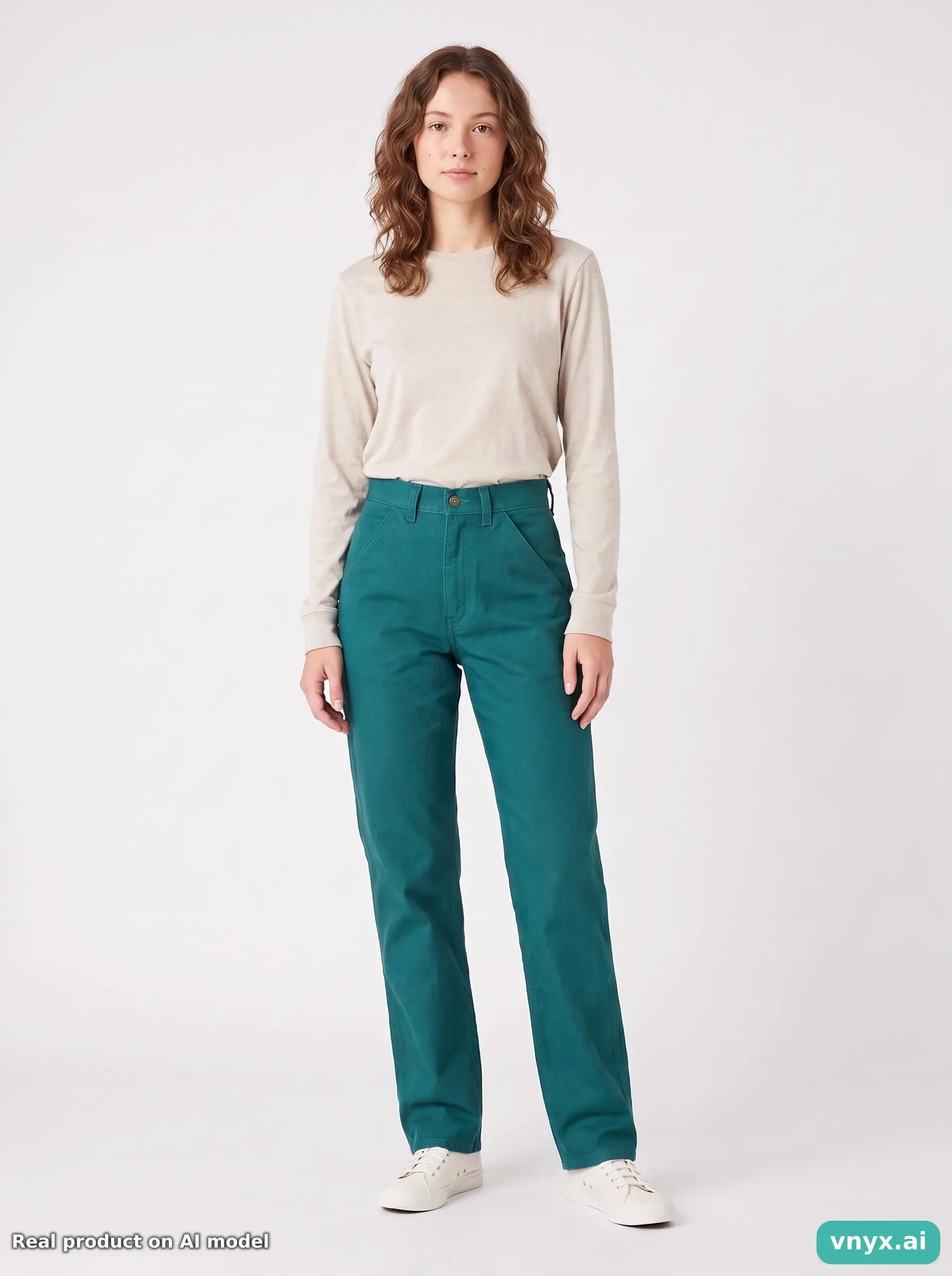 Second Life - Vintage Lee Teal Trousers Women 27 L36 6/6