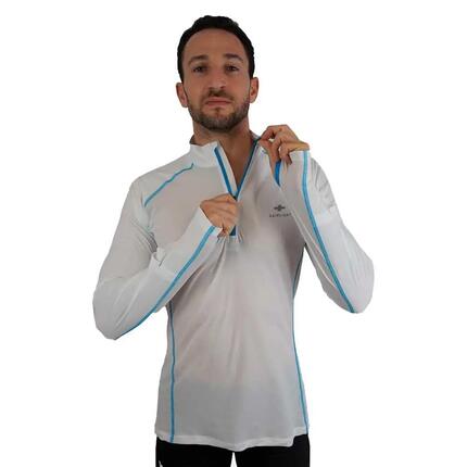 T-shirt trail homme - Manches longues, UV - Dry Light - blanc