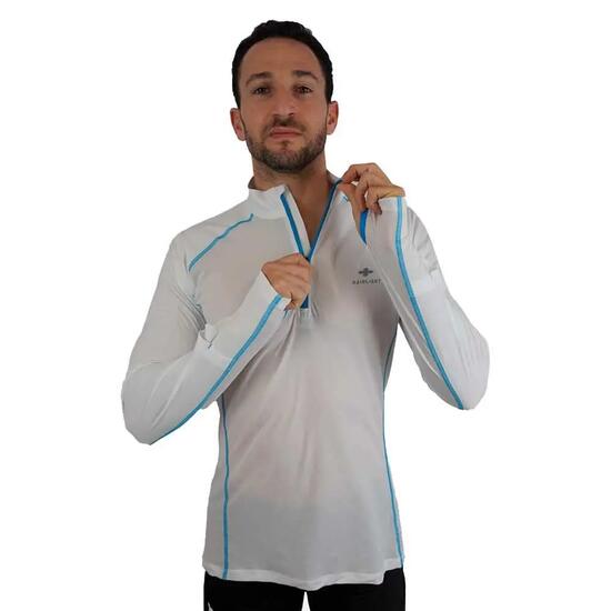 T-shirt trail homme - Manches longues, UV - Dry Light - blanc