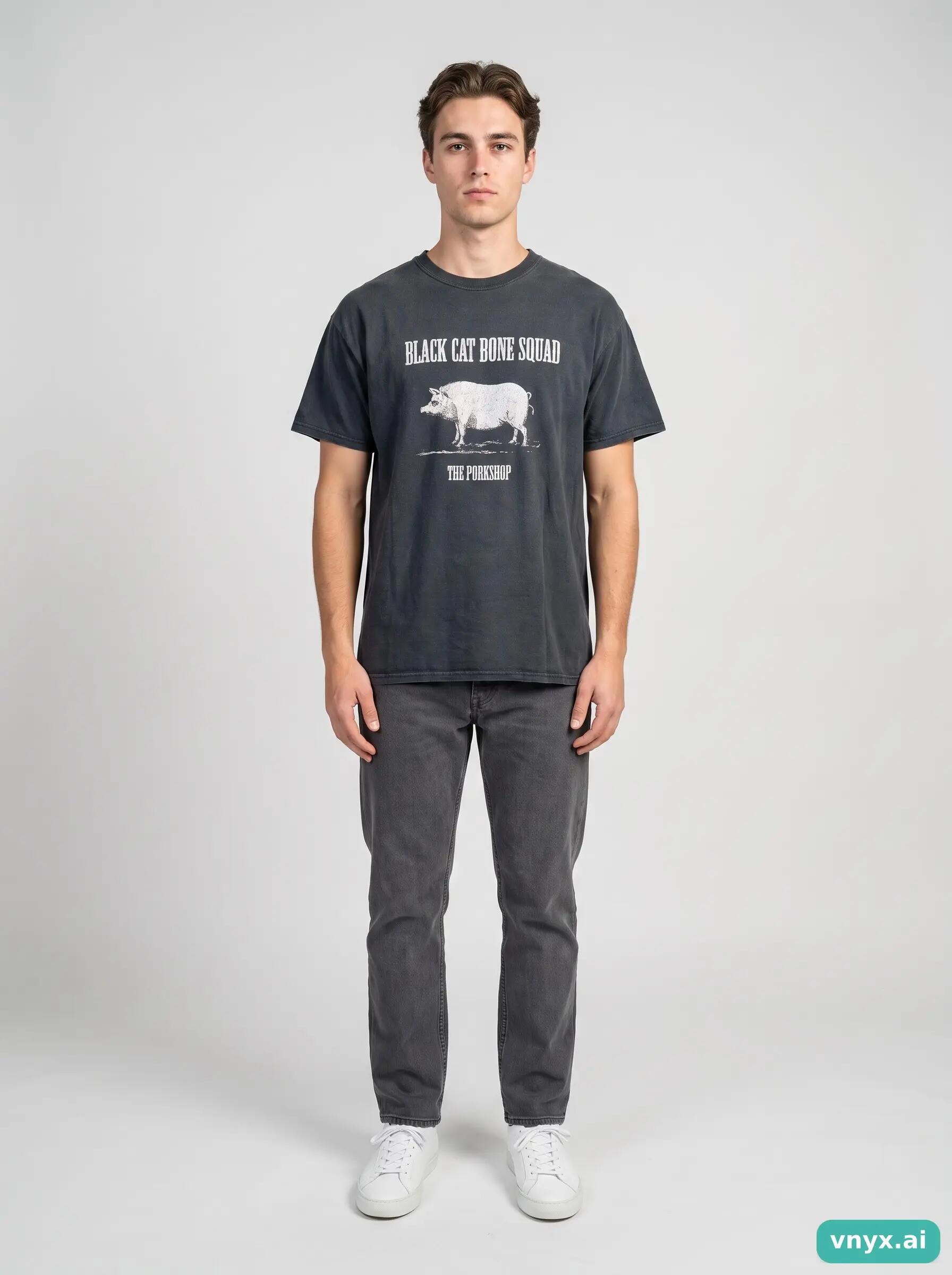 Second Life - Vintage Gildan Dark Black T-Shirt Men 2/6