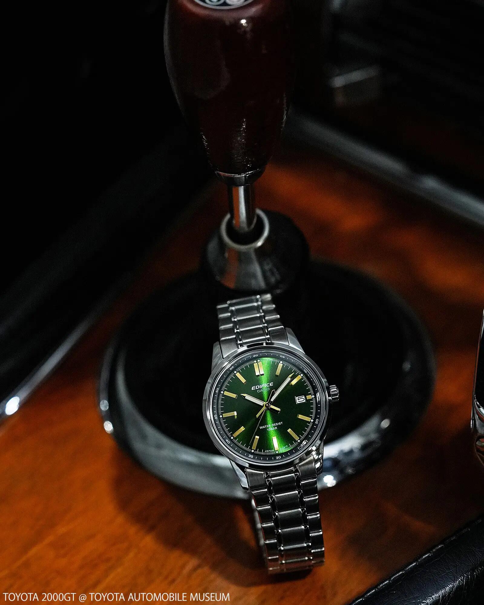 Casio Analogique Montre Argent/Vert EFR-109D-3AER 3/4