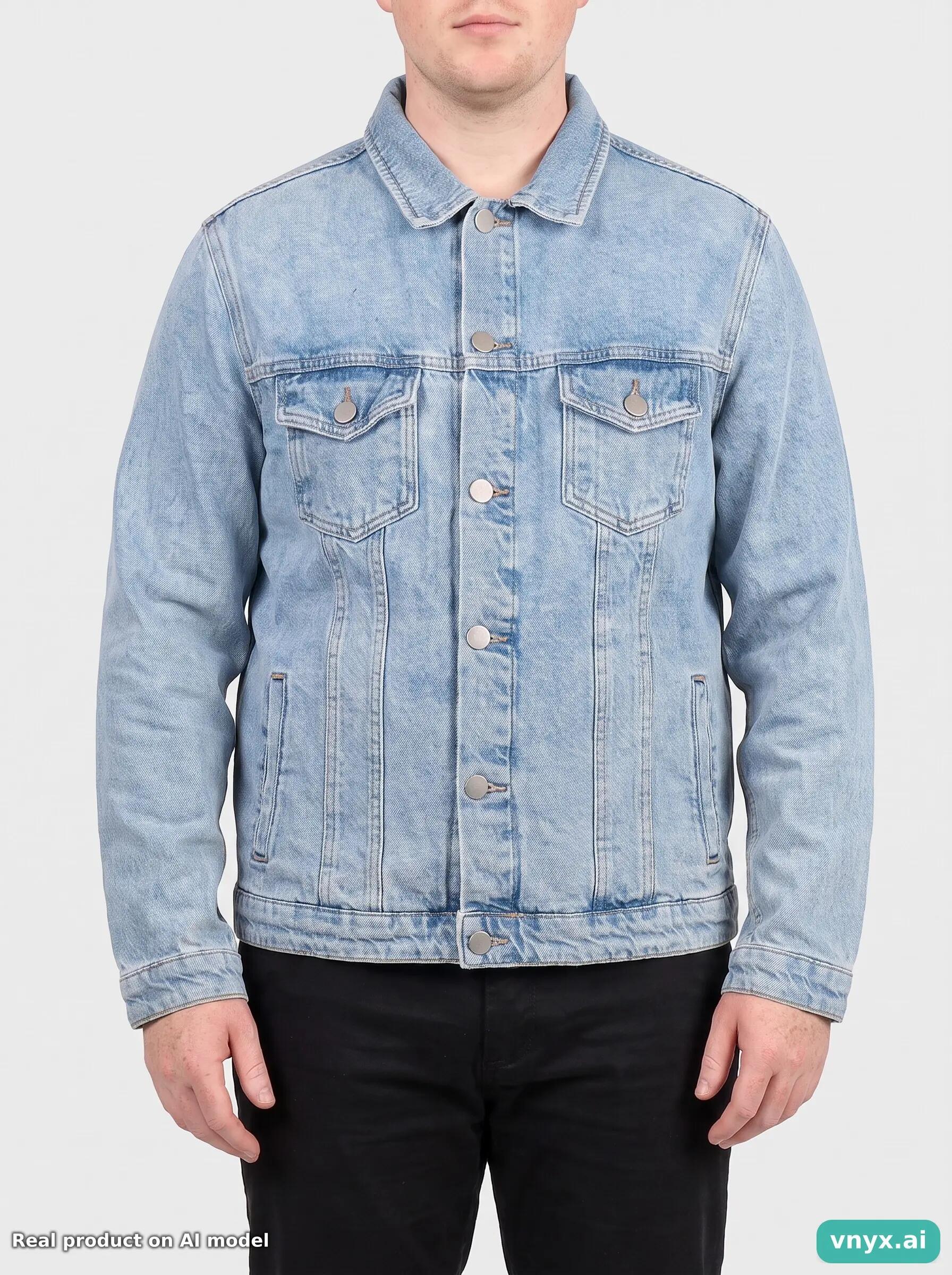 Second Life - Vintage Jack & Jones Blue Denim Jacket Men L 6/6
