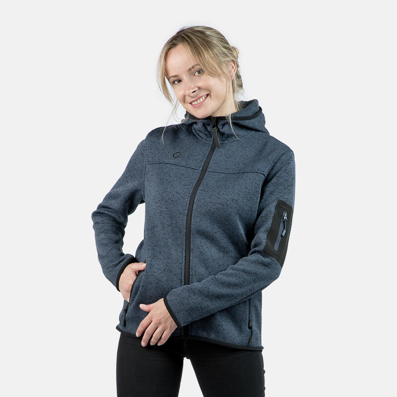 Chaqueta Polar Mujer invierno alder forro termicos con cremallera trekking y montaña capucha talla xs 4xl punto urbana deportiva para w izas