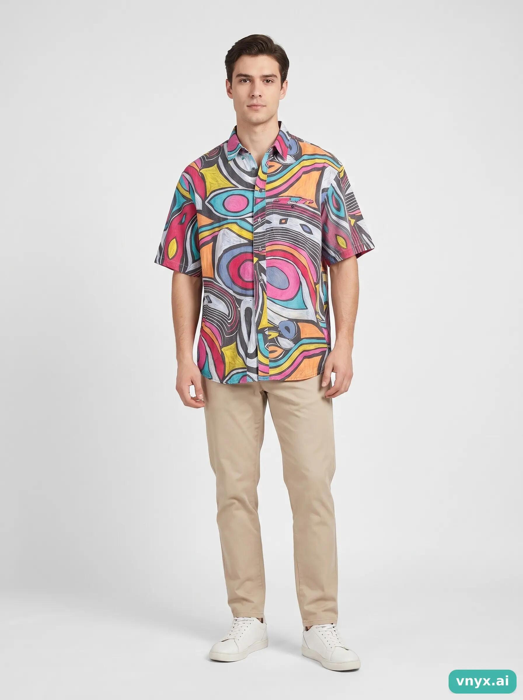 Second Life - Vintage VICTOR Abstract Casual Shirt Men XL 3/6