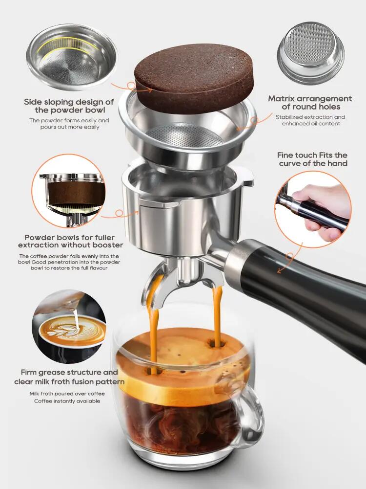Máquina de café expresso semiautomática HiBREW H10A, 20 bar 7/12