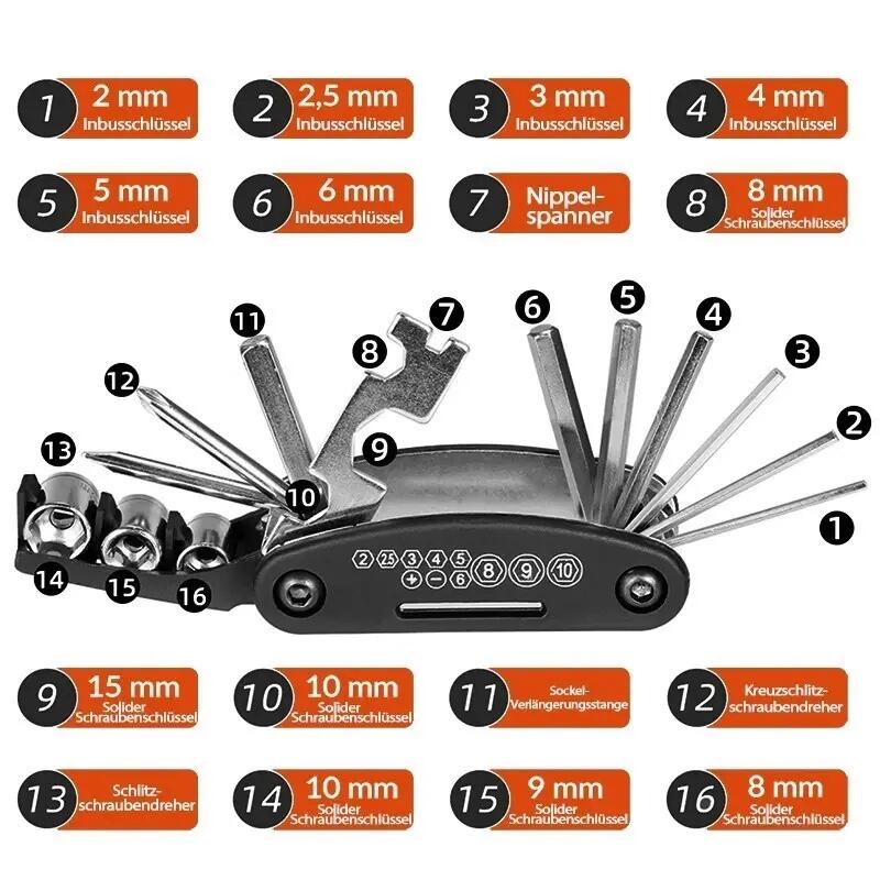 Set NFC U-Schloss Smart + 16-in-1 Fahrrad Multitool 9/10