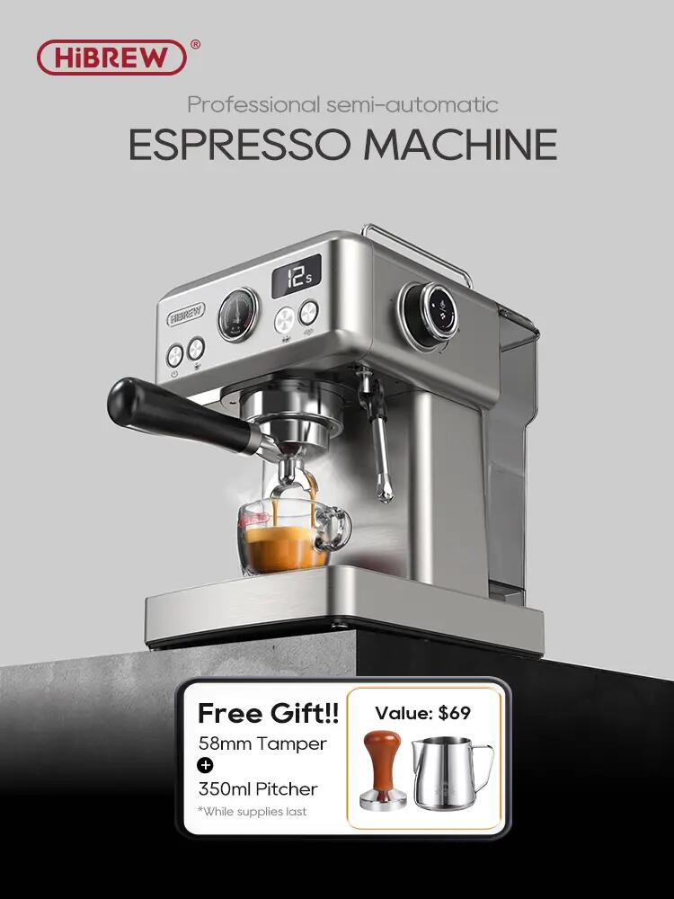 Máquina de café expresso semiautomática HiBREW H10A, 20 bar 10/10