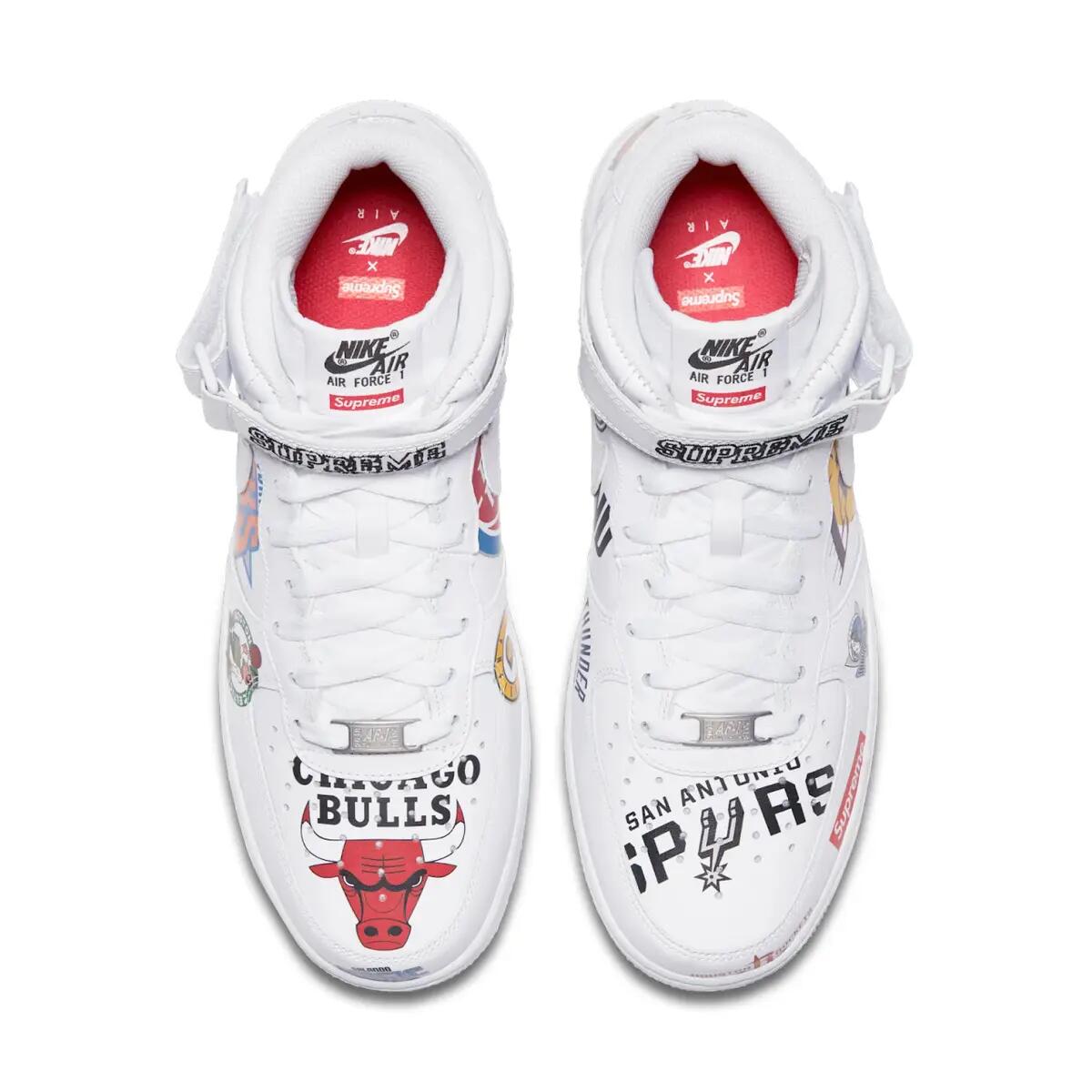 Nike Air Force 1 Mid Supreme NBA White 4/6
