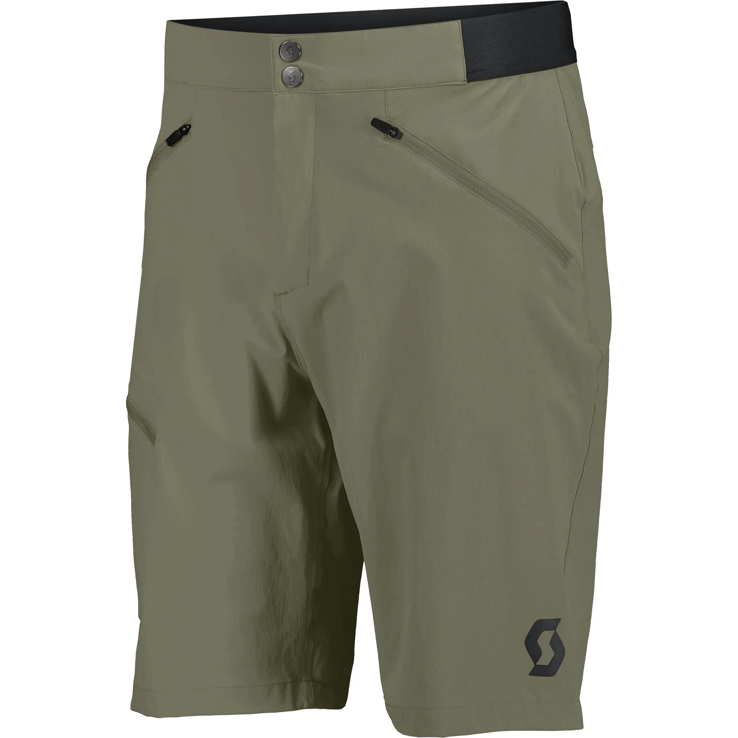 Short - randonnée - homme - léger, 2-en-1 - Explorair - vert kaki 1/1