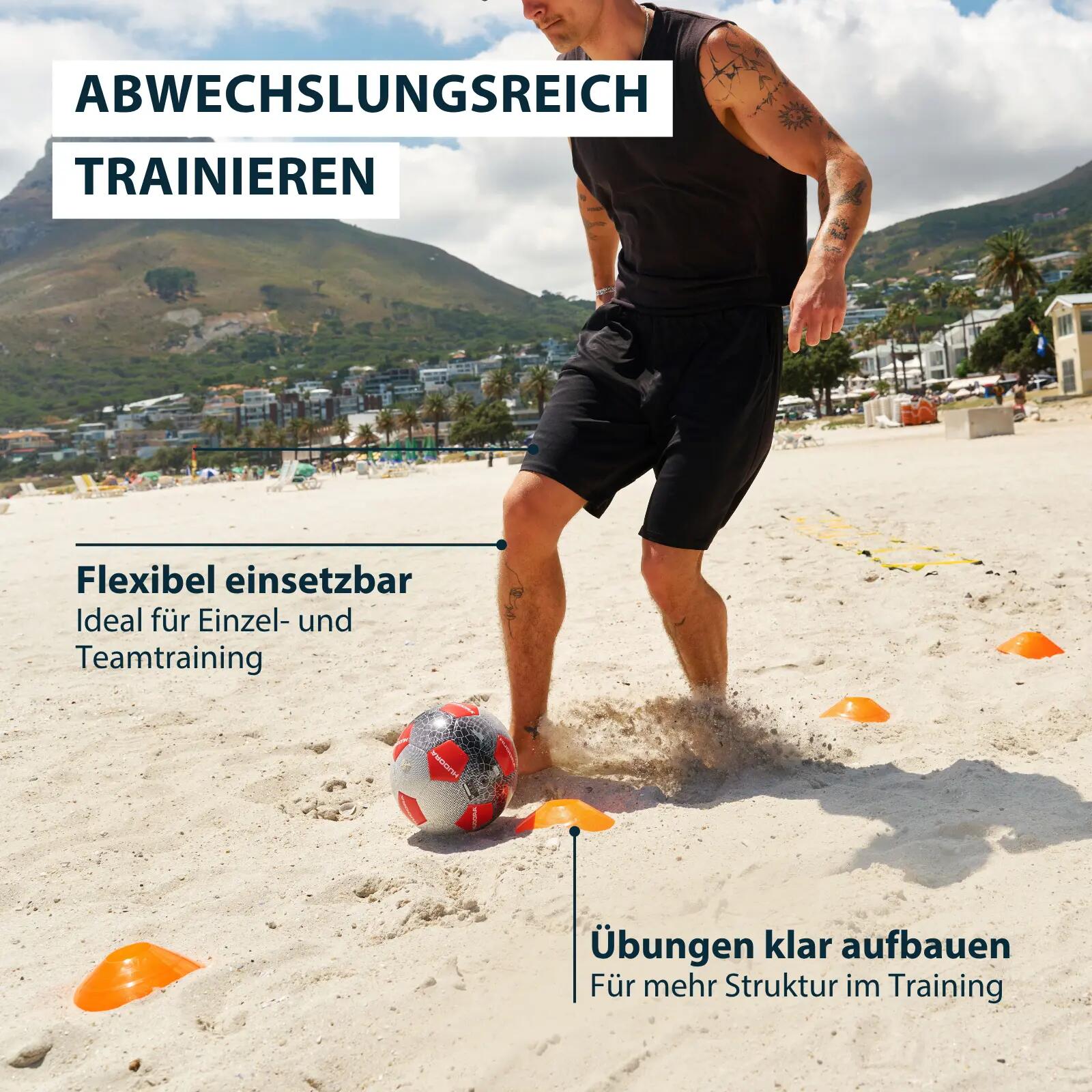 Fußball-Trainingsleiter 5 m inkl. 10 Hütchen, Gelb 5/6