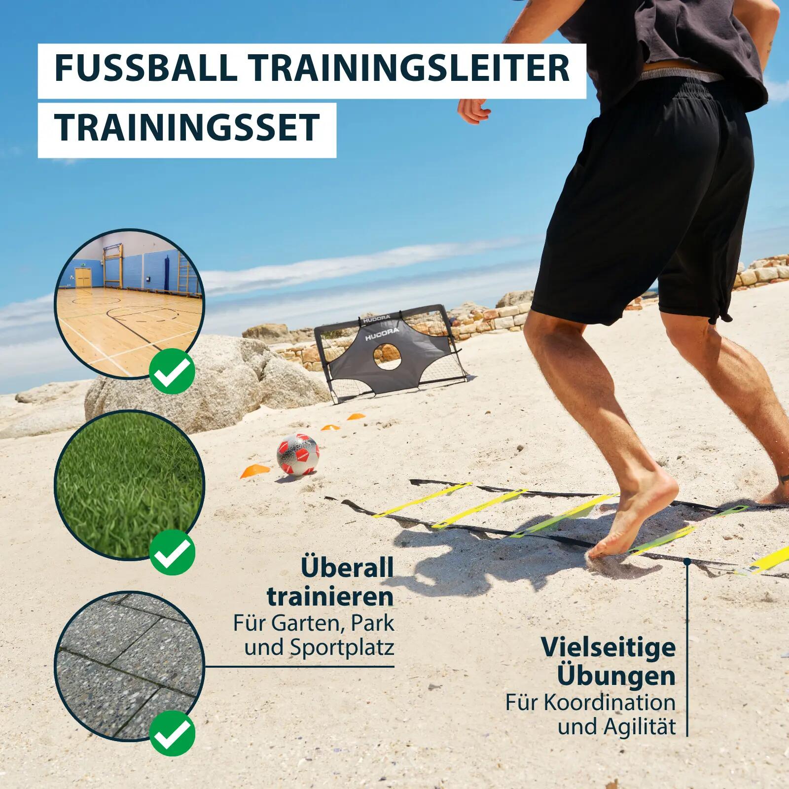 Fußball-Trainingsleiter 5 m inkl. 10 Hütchen, Gelb 2/6