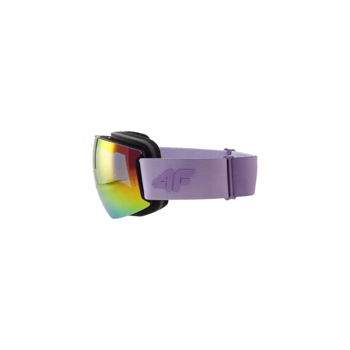 Gogle Narciarskie Damskie 4F Snowboardowe S2 Lustrzanka UV400 Fioletowe 4/6