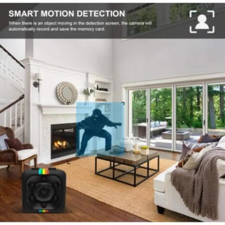 Mini caméra espion HD 1080p, détection mouvement, noire 4/6