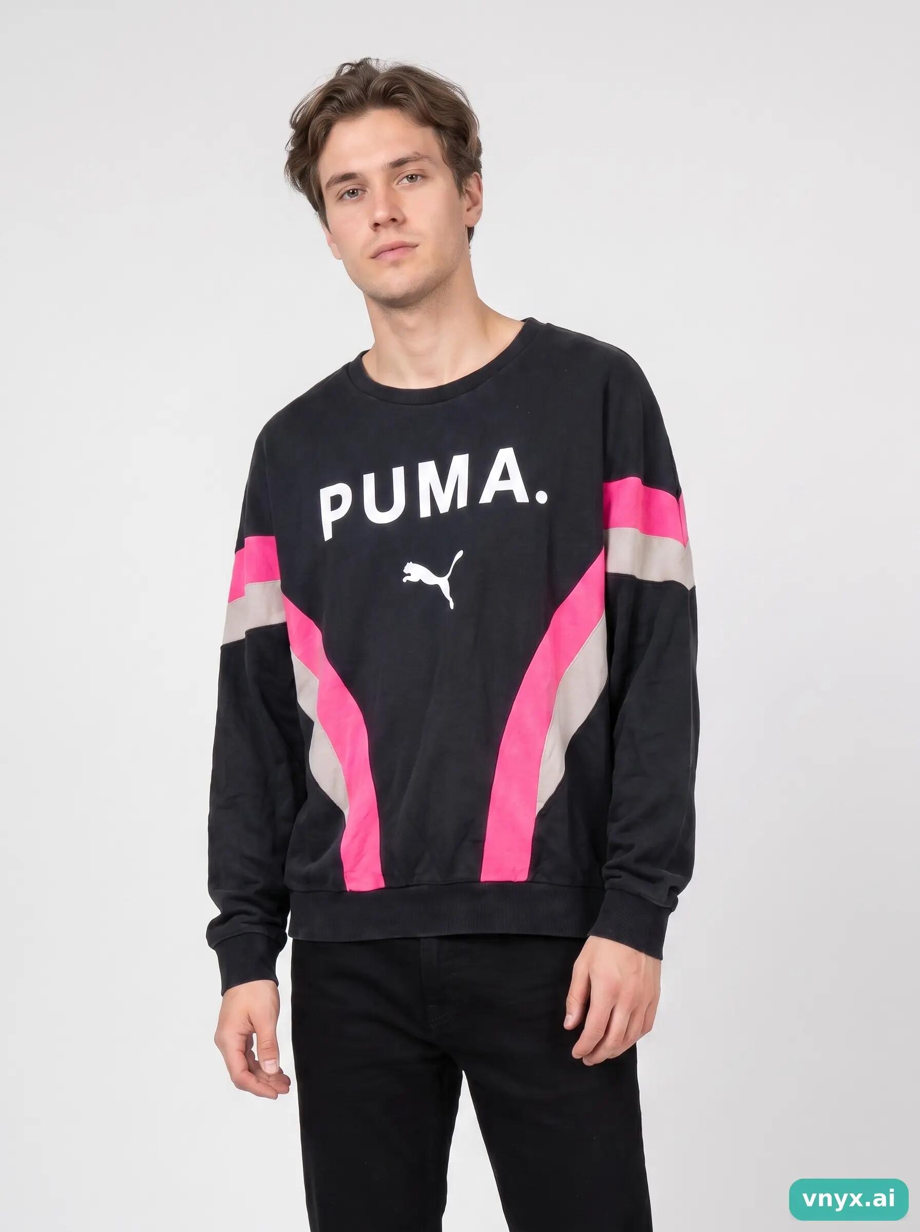 Second Life - Puma Black Long Sleeve Mesh Top 1/6