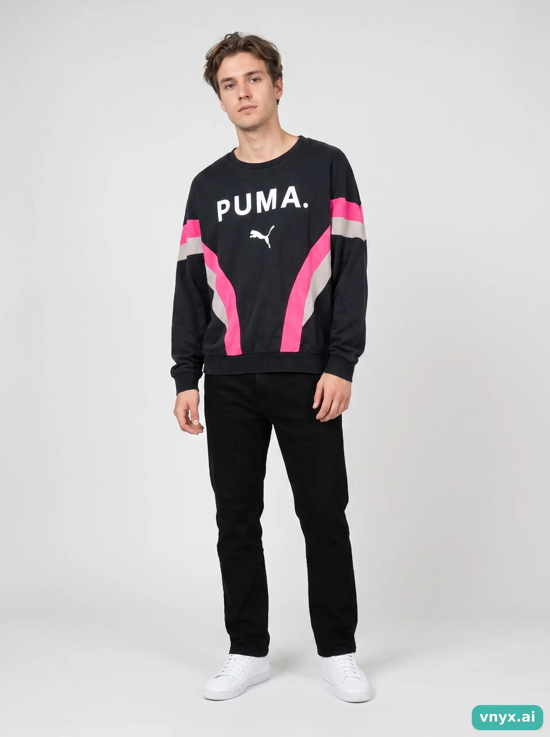 Second Life - Puma Black Long Sleeve Mesh Top 2/6