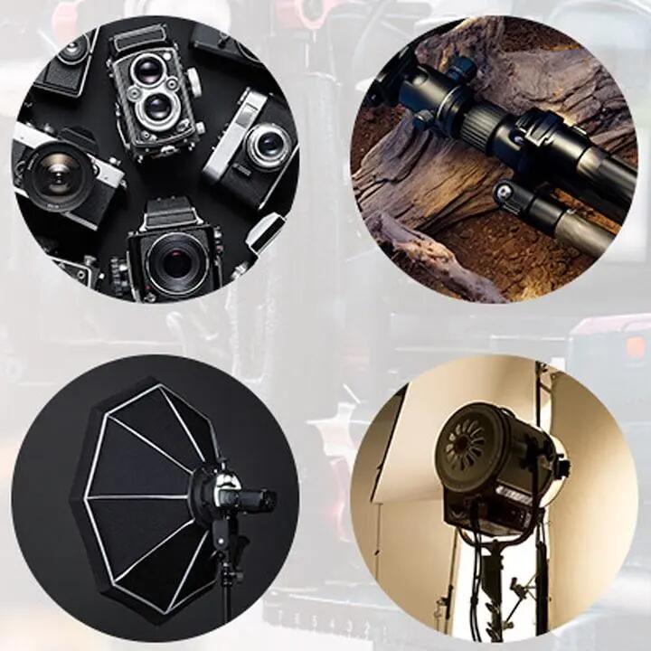 Adaptateur filetage trépied, lot de 4, aluminium, noir 4/5
