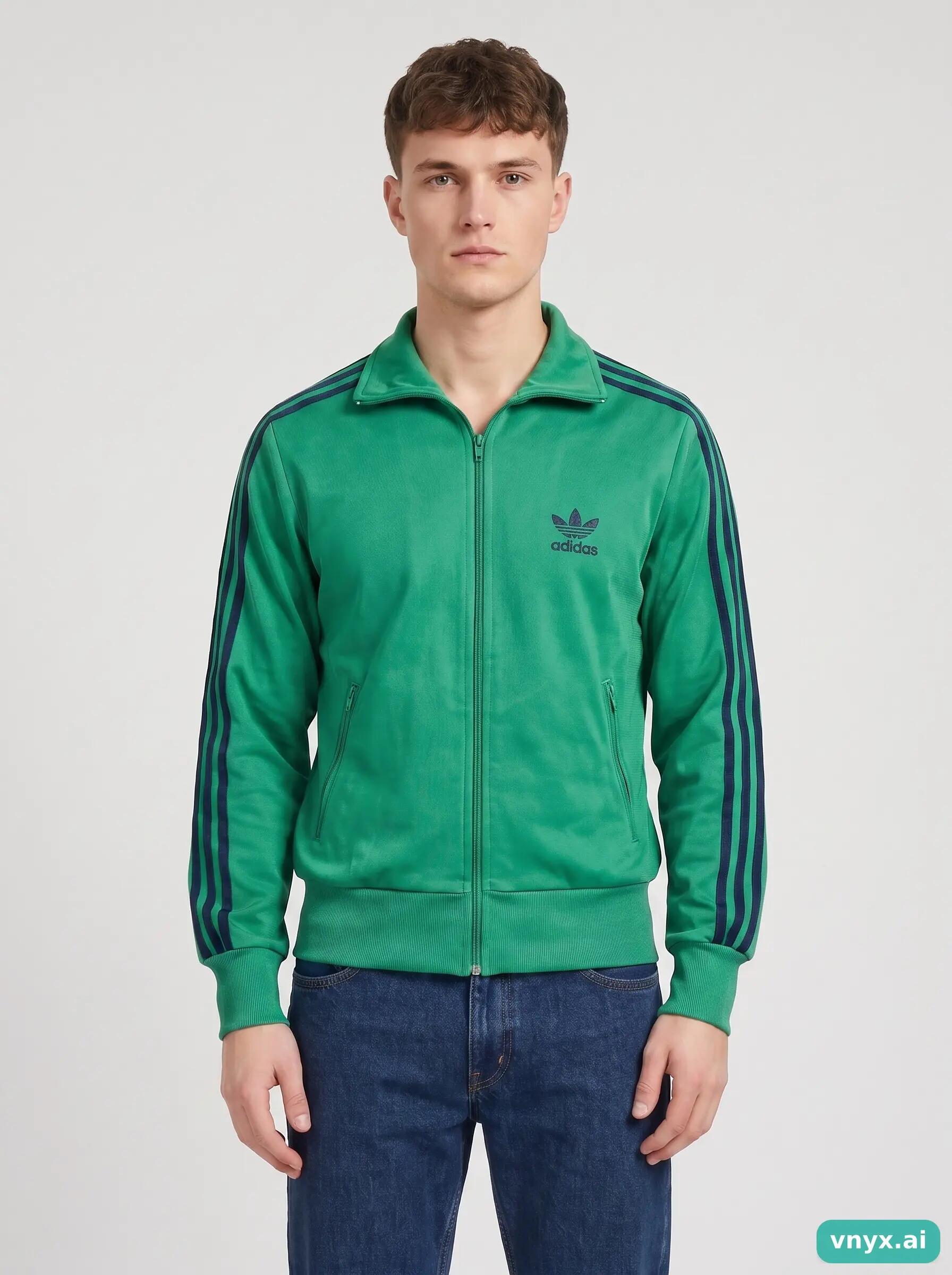 Second Life - Vintage Adidas Green Sports Jacket Men Small 5/6