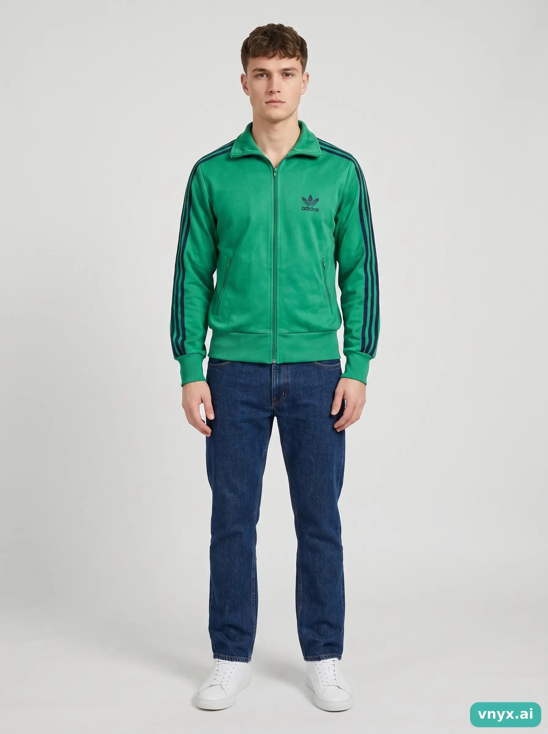 Second Life - Vintage Adidas Green Sports Jacket Men Small 3/6