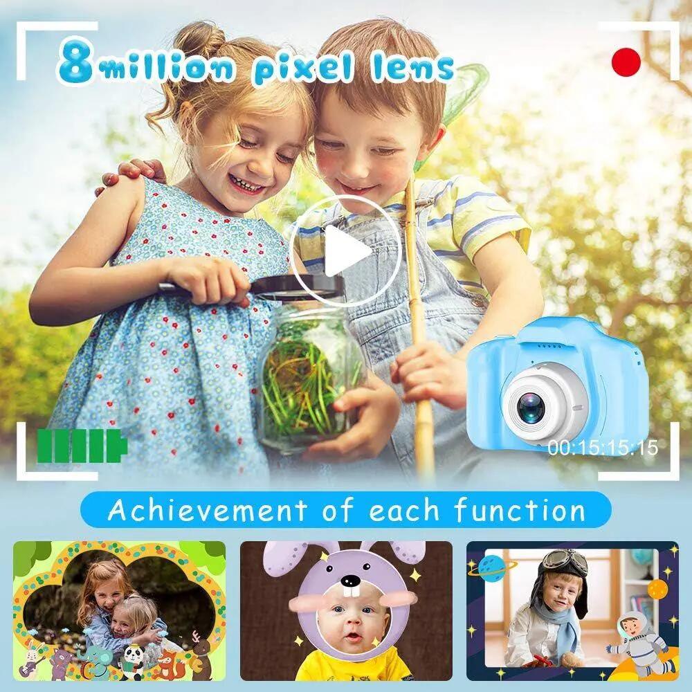 Caméra selfie enfants, cadeau 3 à 9 ans, vidéo HD, carte SD 32 Go, bleu 5/5