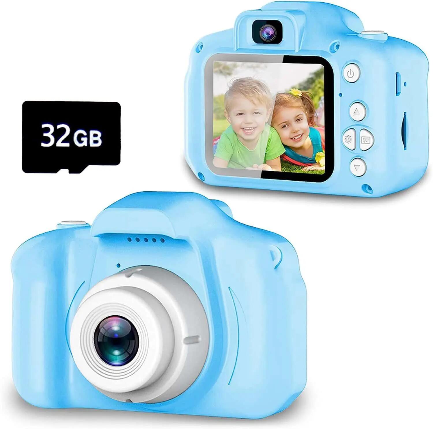 Caméra selfie enfants, cadeau 3 à 9 ans, vidéo HD, carte SD 32 Go, bleu 2/5