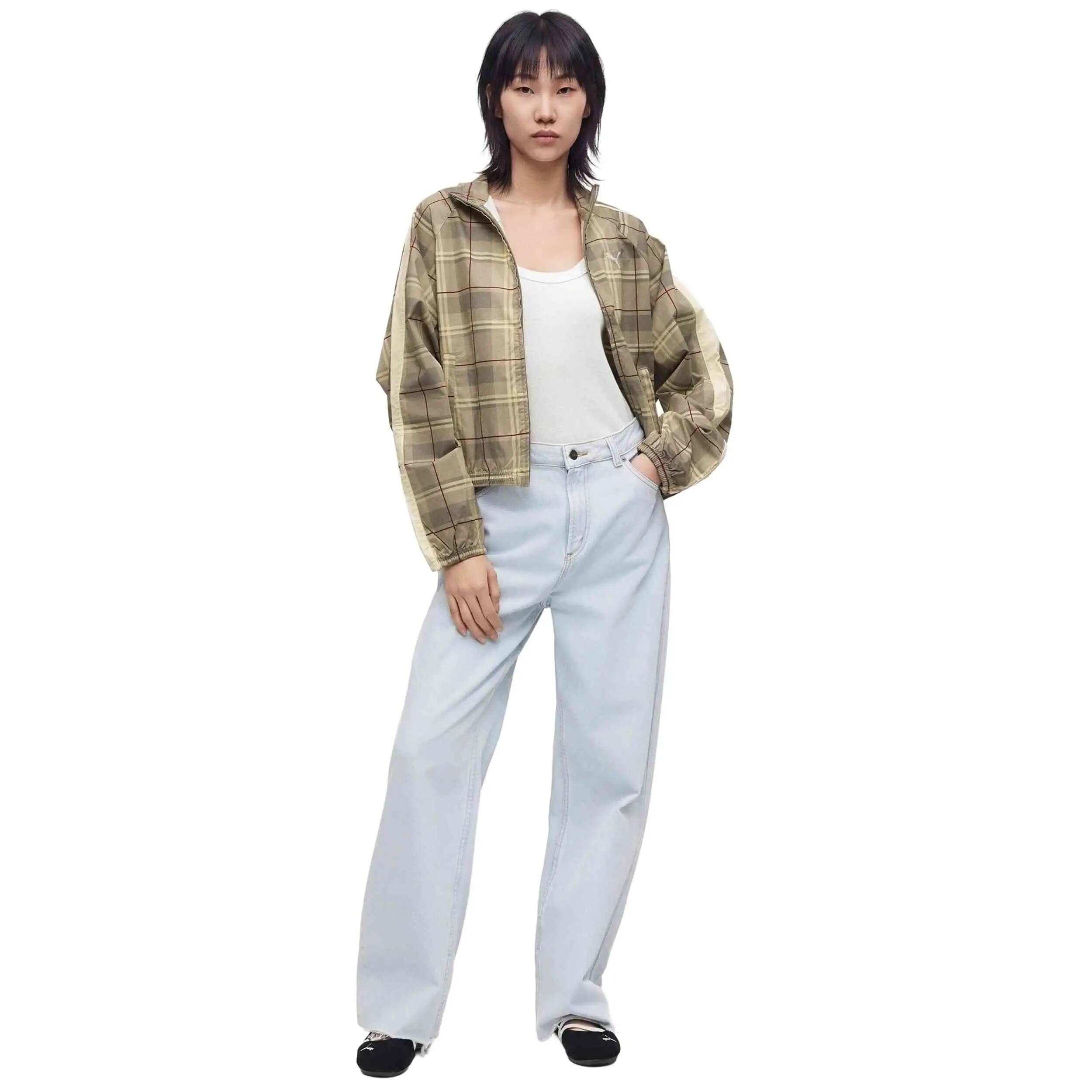 Casaco de fato de treino Puma modelo T7 Tartan "Mouse Gray" para mulheres 3/5