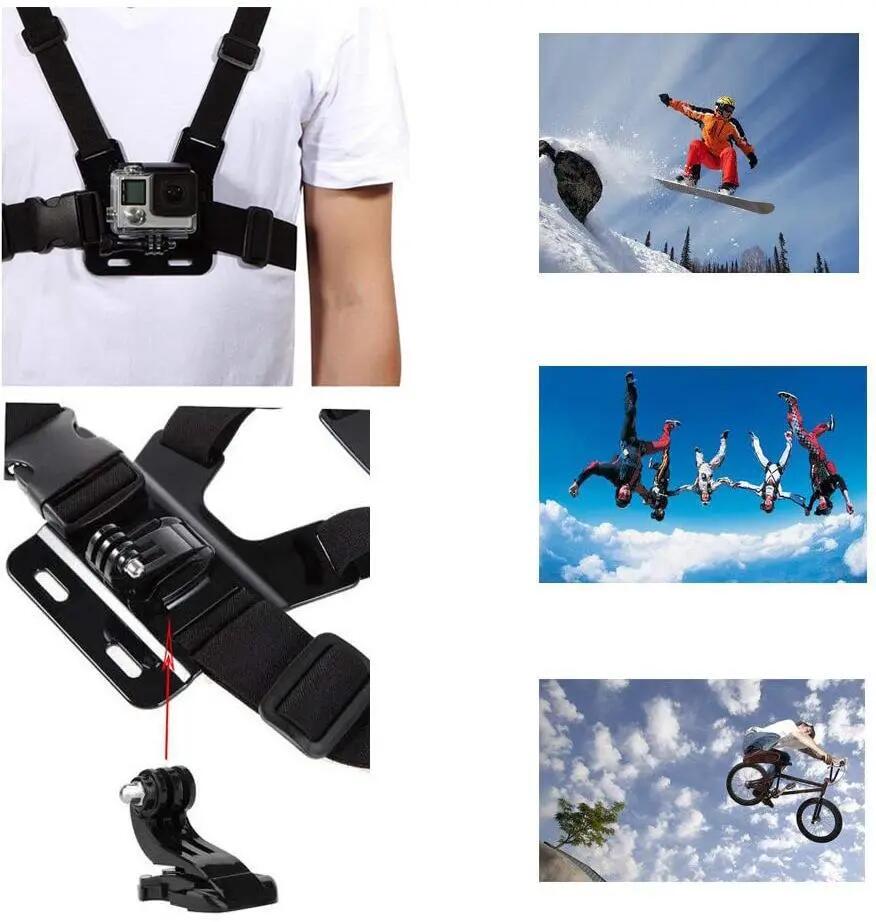 Kit fixation caméra sportive, sangle pectorale, bandeau, GoPro 2/5