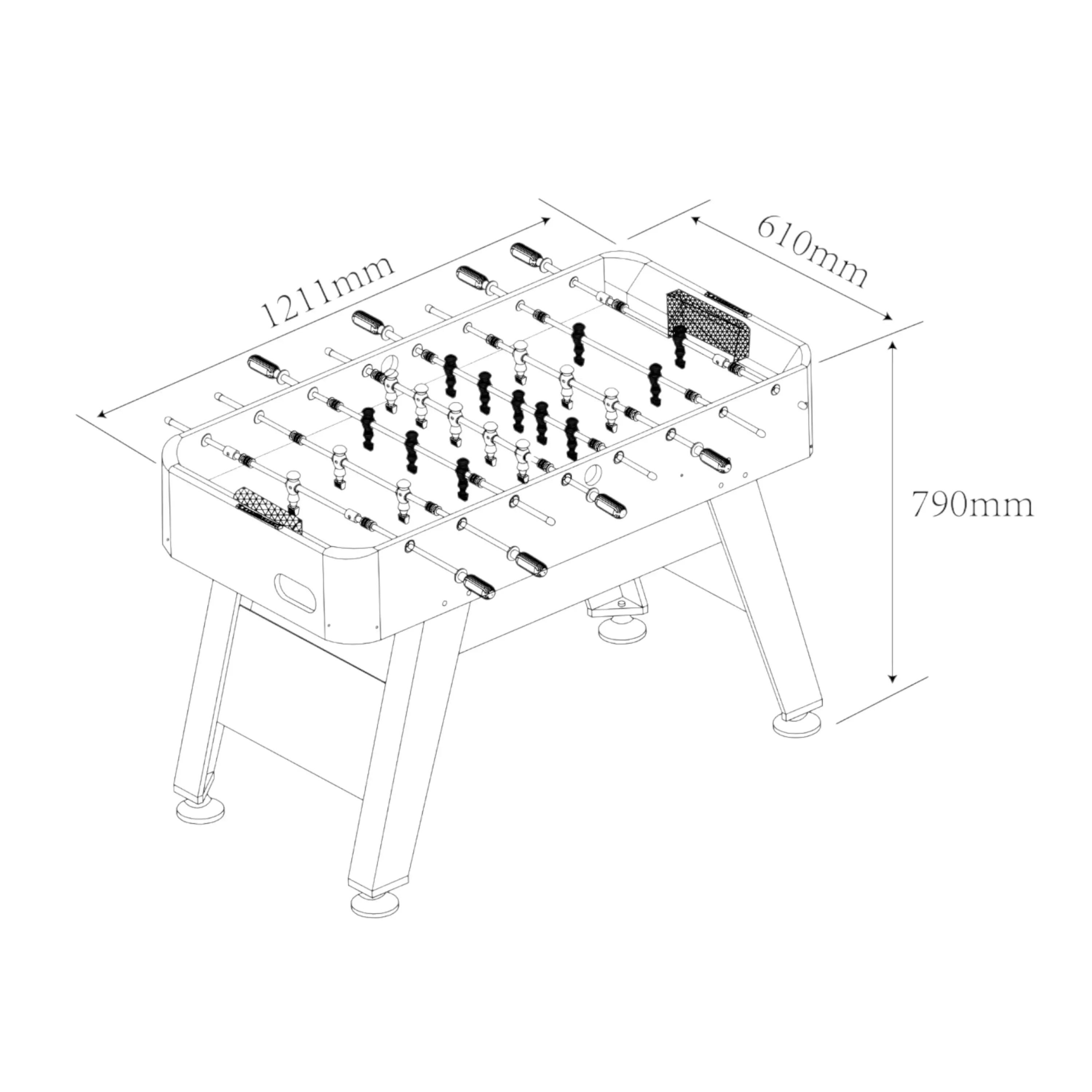 Mesa de futbolín Striker | Accesorios incluidos, negro 3/7