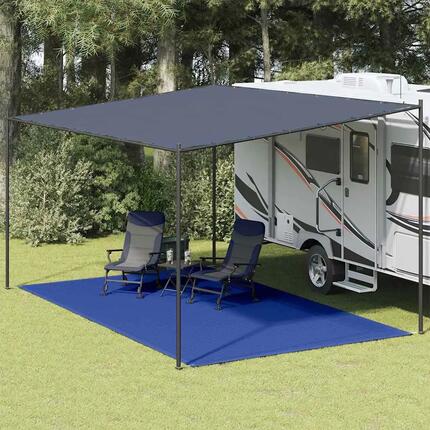 Tapis de tente extérieur en HDPE vidaXL anthracite et blanc