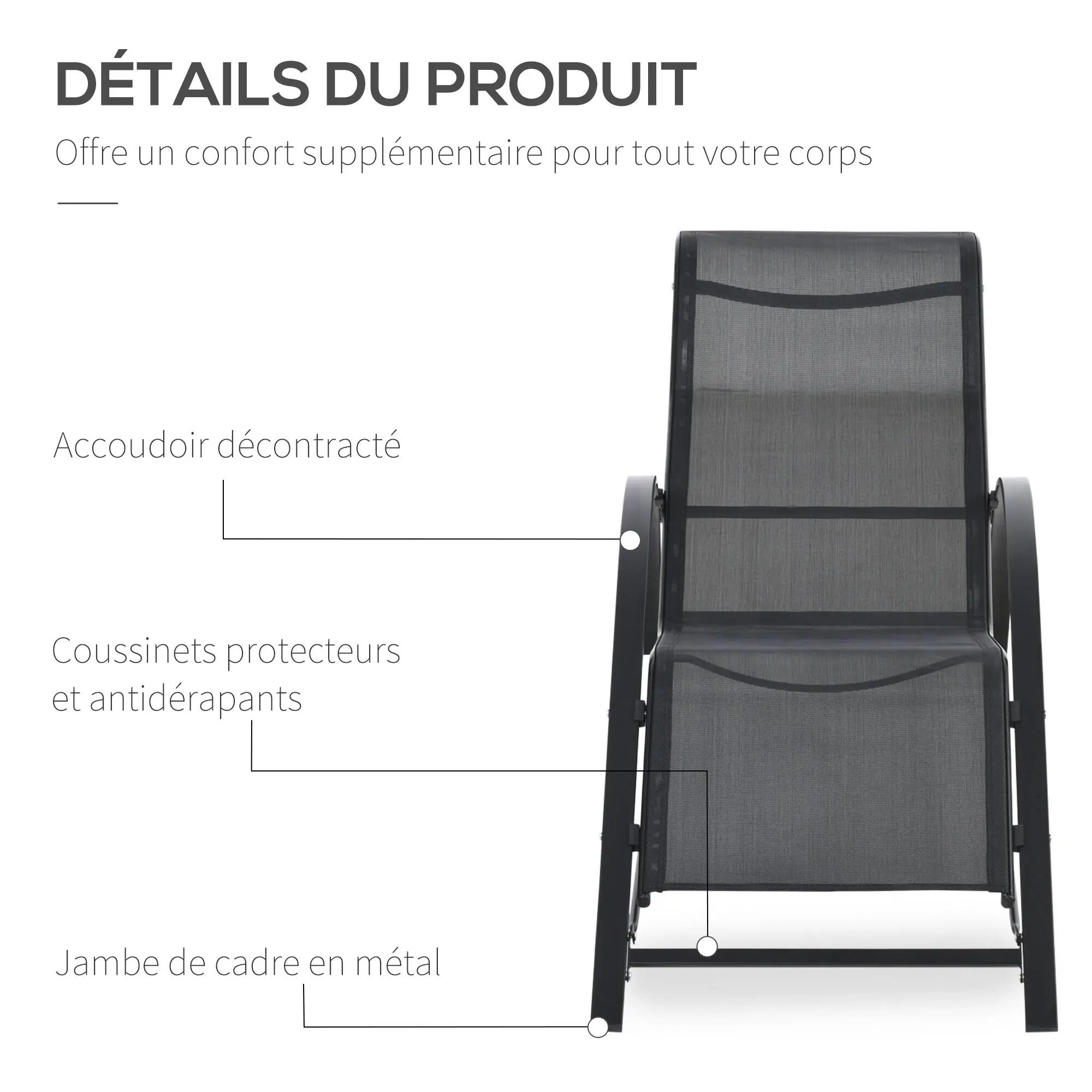 Lot de 2 bains de soleil chaise longue design contemporain table basse plateau v 8/9