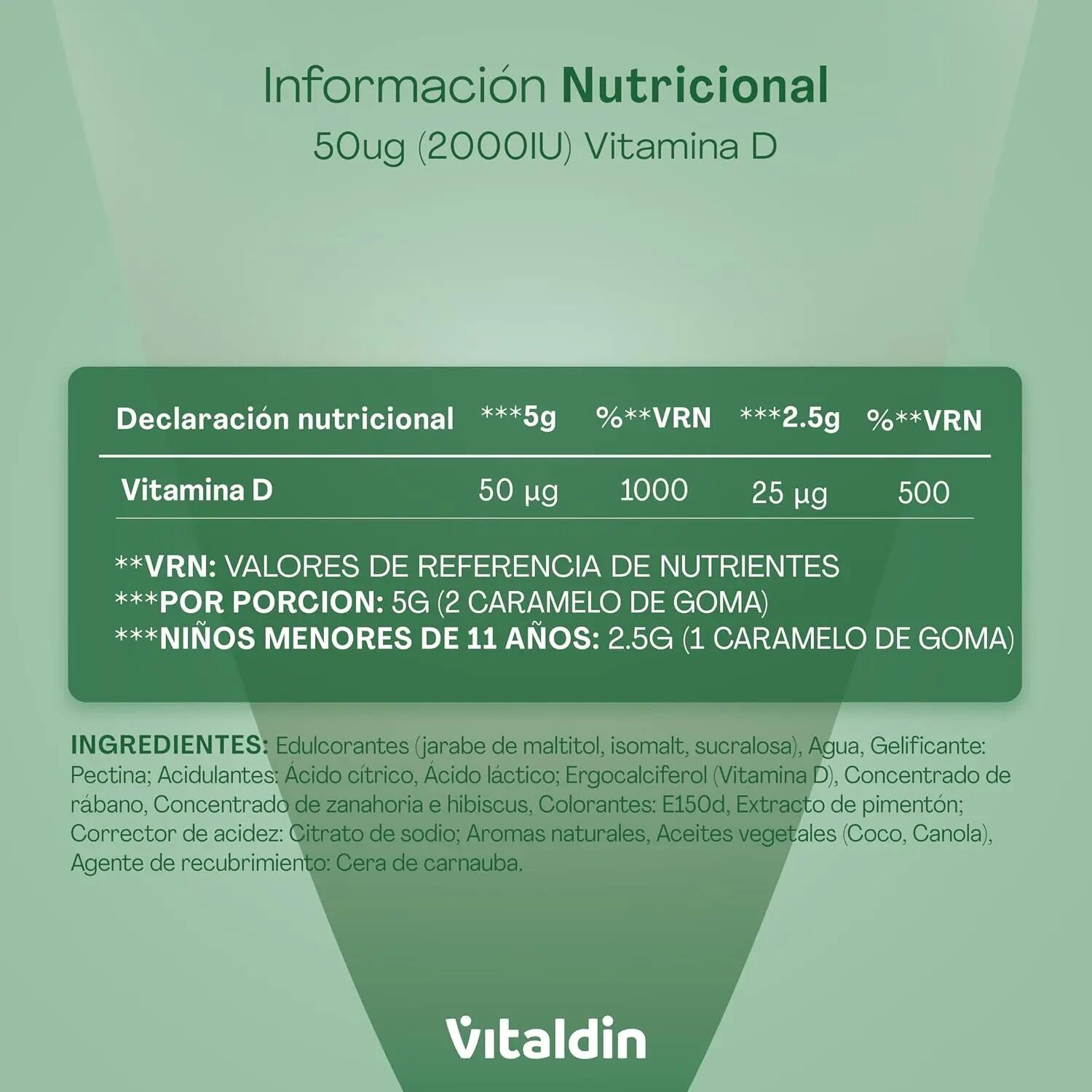 Gominolas de Vitamina D sin azúcar 6/8