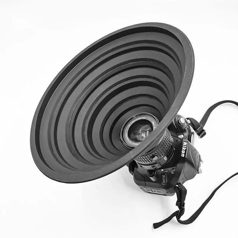 Pare-soleil silicone antireflet Canon Nikon, 60-70 mm, pliable 3/5