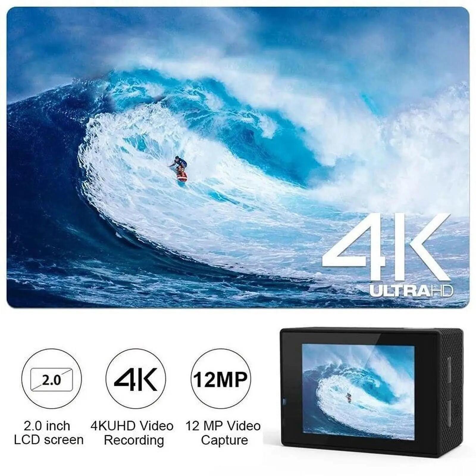 Caméra action 4K, 20 MP, 170°, WiFi, écran 2 pouces 3/5