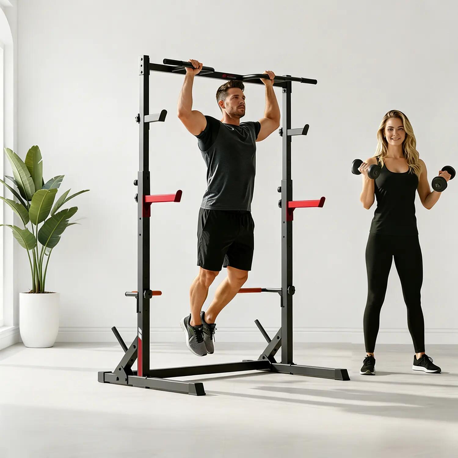 Rack Squat Musculation Réglable Acier Renforcé Support 250kg 2/4