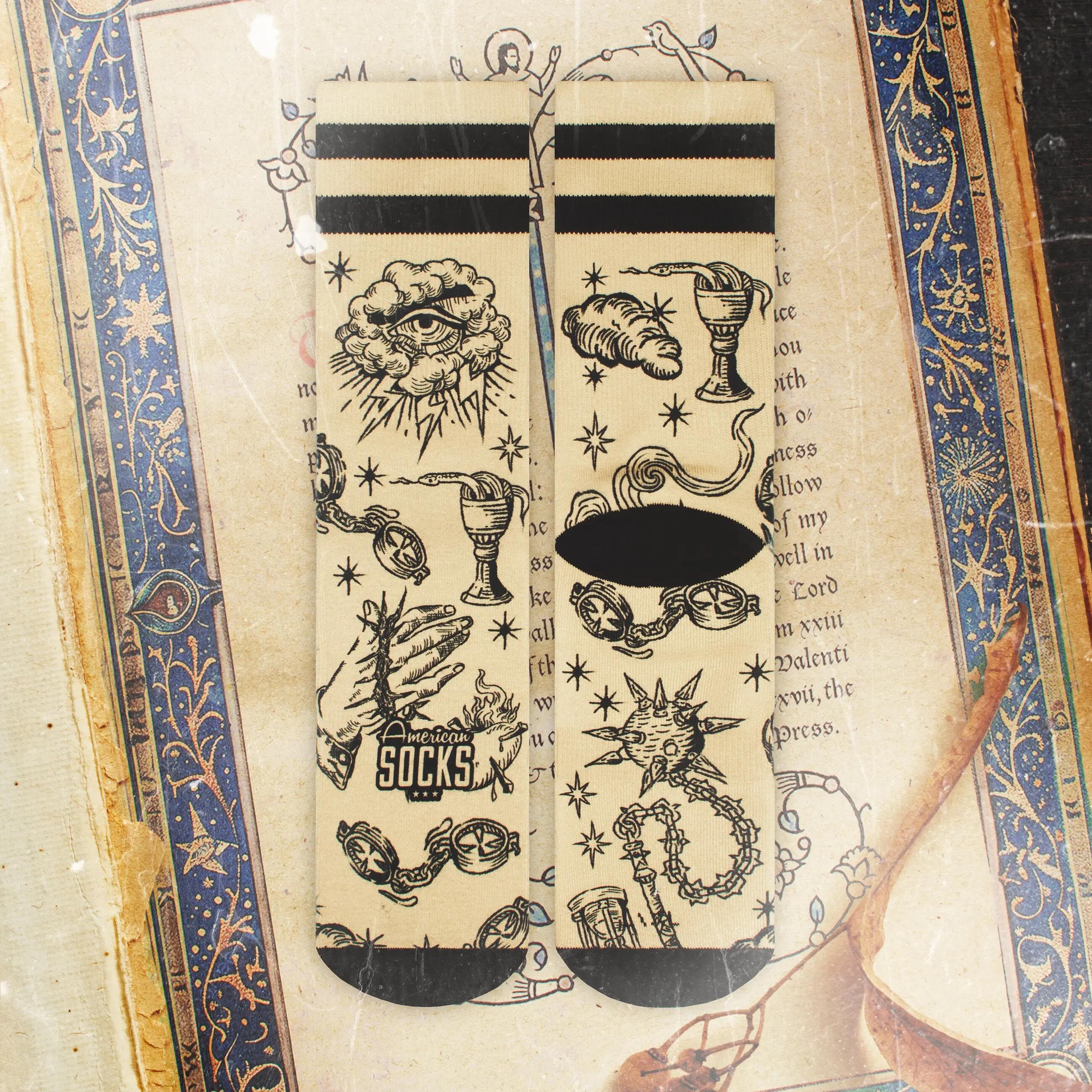 Sacred - Calcetines de running, ciclismo y gimnasio 7/8