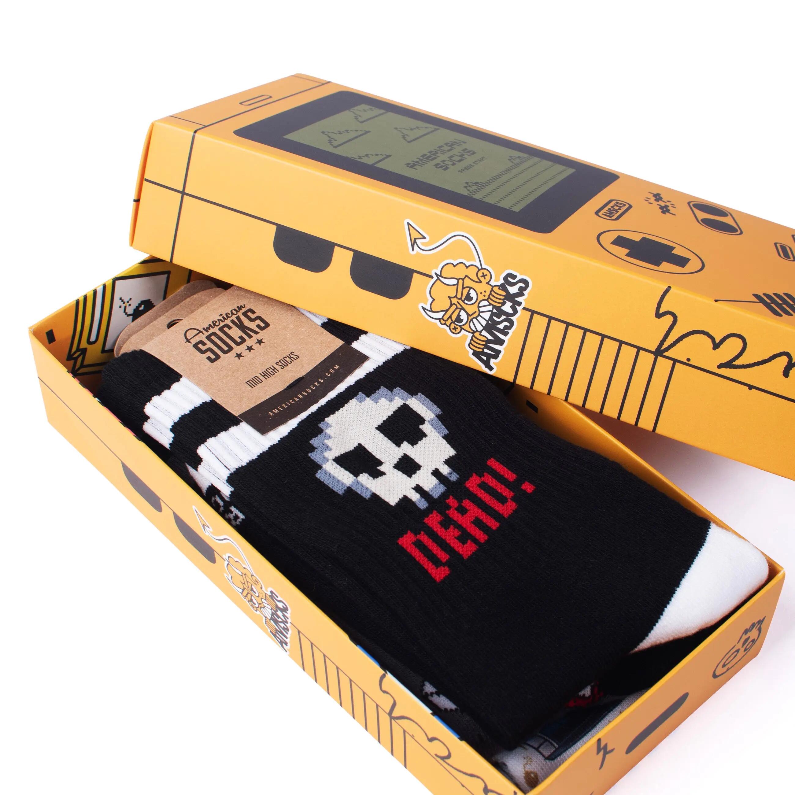 Geschenkbox 3 Paar Unisex Skate-Socken wadenhoch Gamer Box 3/6