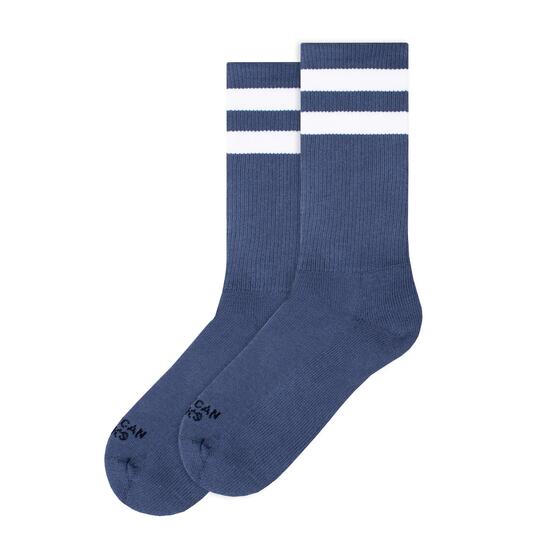 Marine - Klassische hohe Retro-Socken mit Streifen