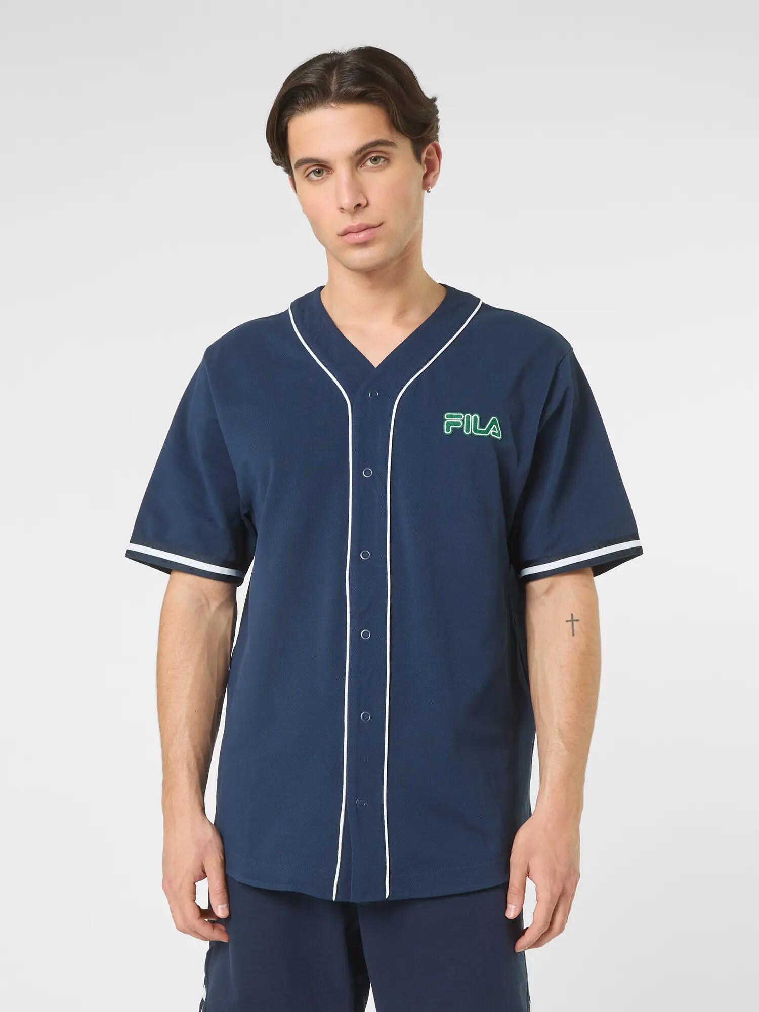 Camiseta FILA Statuto masculina estilo beisebol 100% algodão 6/7